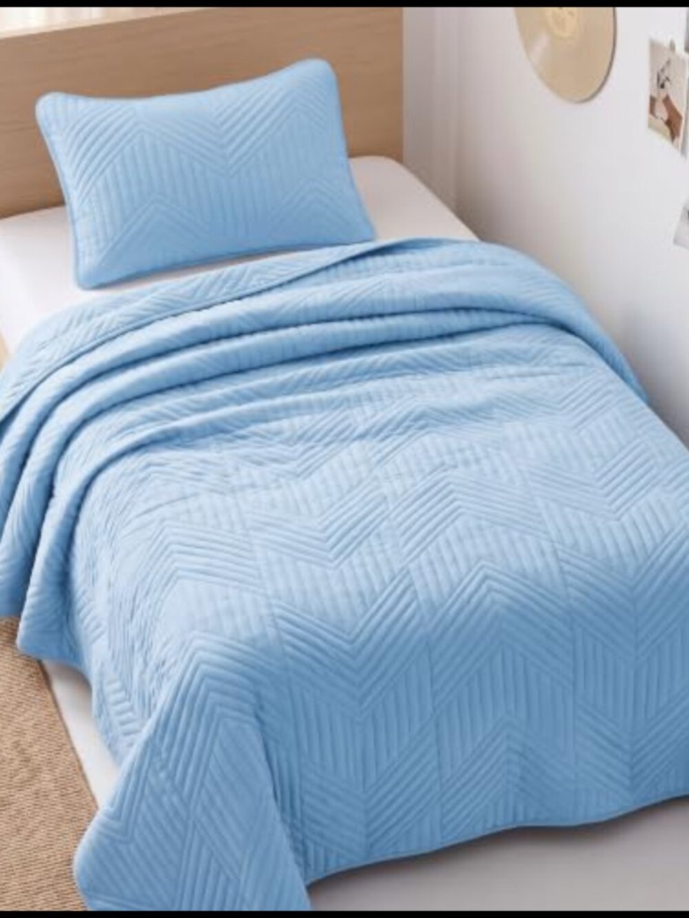 Twin Quilt Bedding Set Brushed Microfiber With Pillow Sham